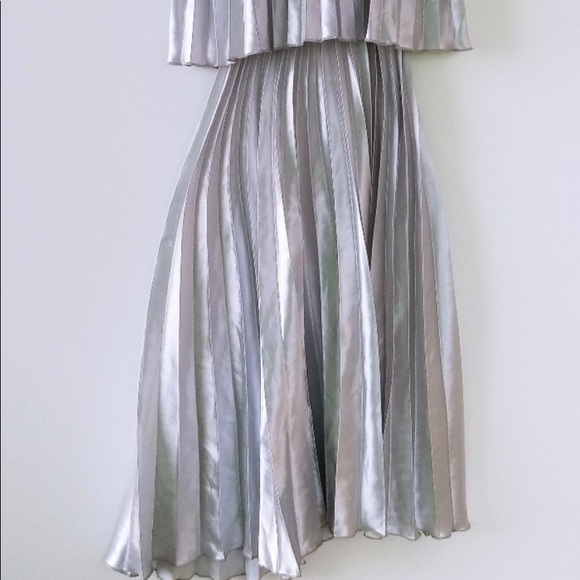 NWOT- Silver Pleated Dress - Picture 5 of 5